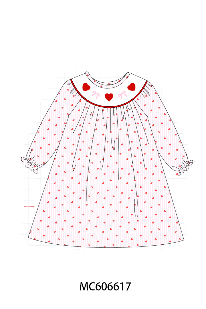 PO96 Pink&blue heart bow embroidery collection
