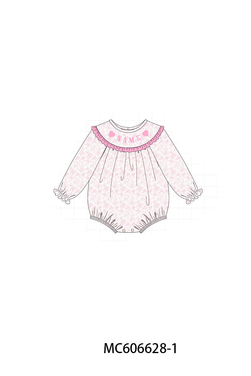 PO96 Pink heart monogram embroidery collection
