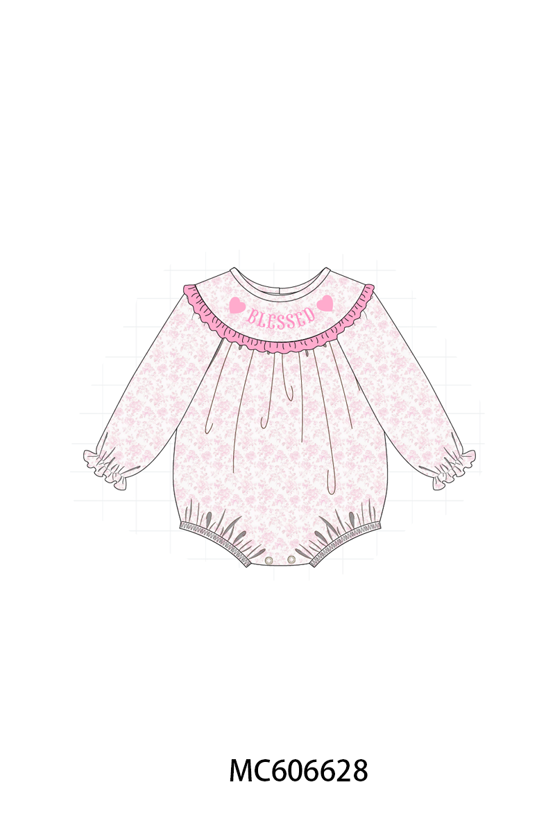 PO96 Pink blessed heart embroidery collection