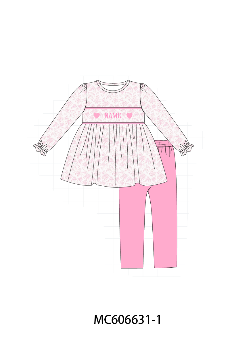 PO96 Pink heart monogram embroidery collection