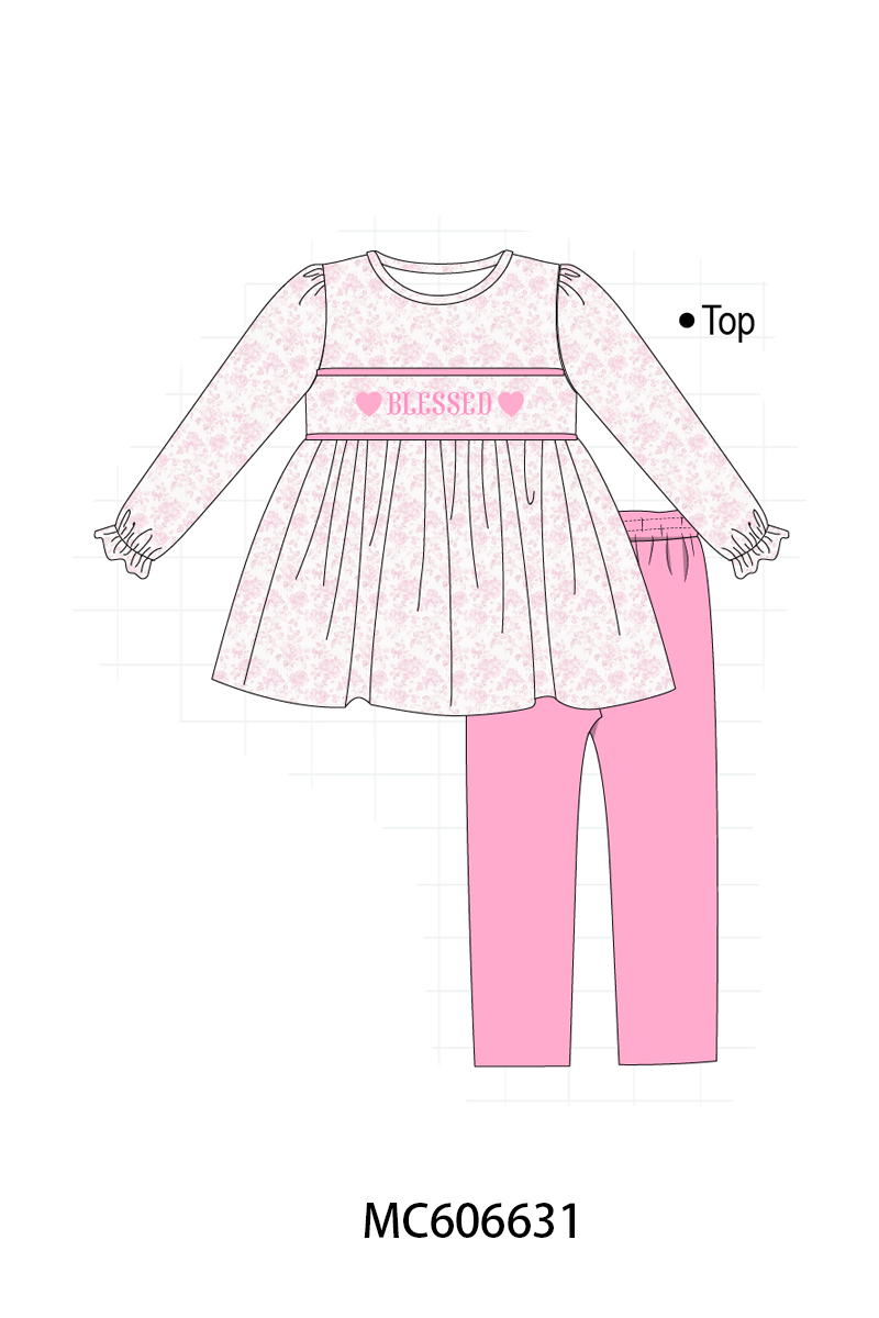 PO96 Pink blessed heart embroidery collection