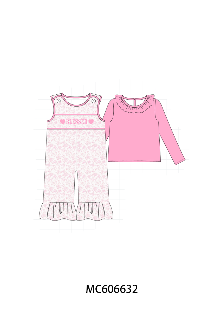 PO96 Pink blessed heart embroidery collection
