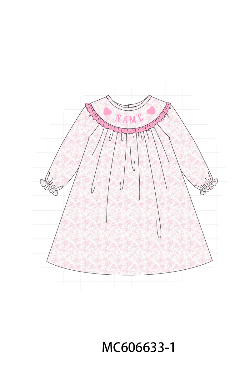 PO96 Pink heart monogram embroidery collection