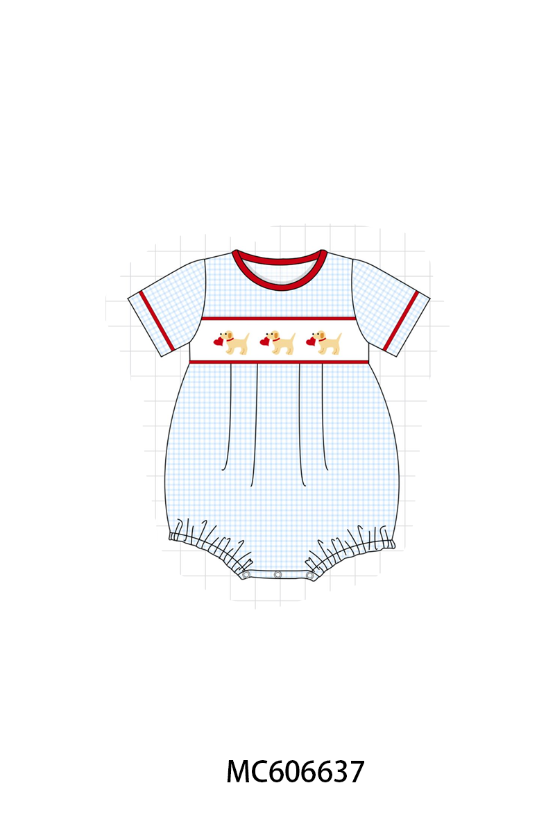 PO96 Red puppy heart embroidery collection