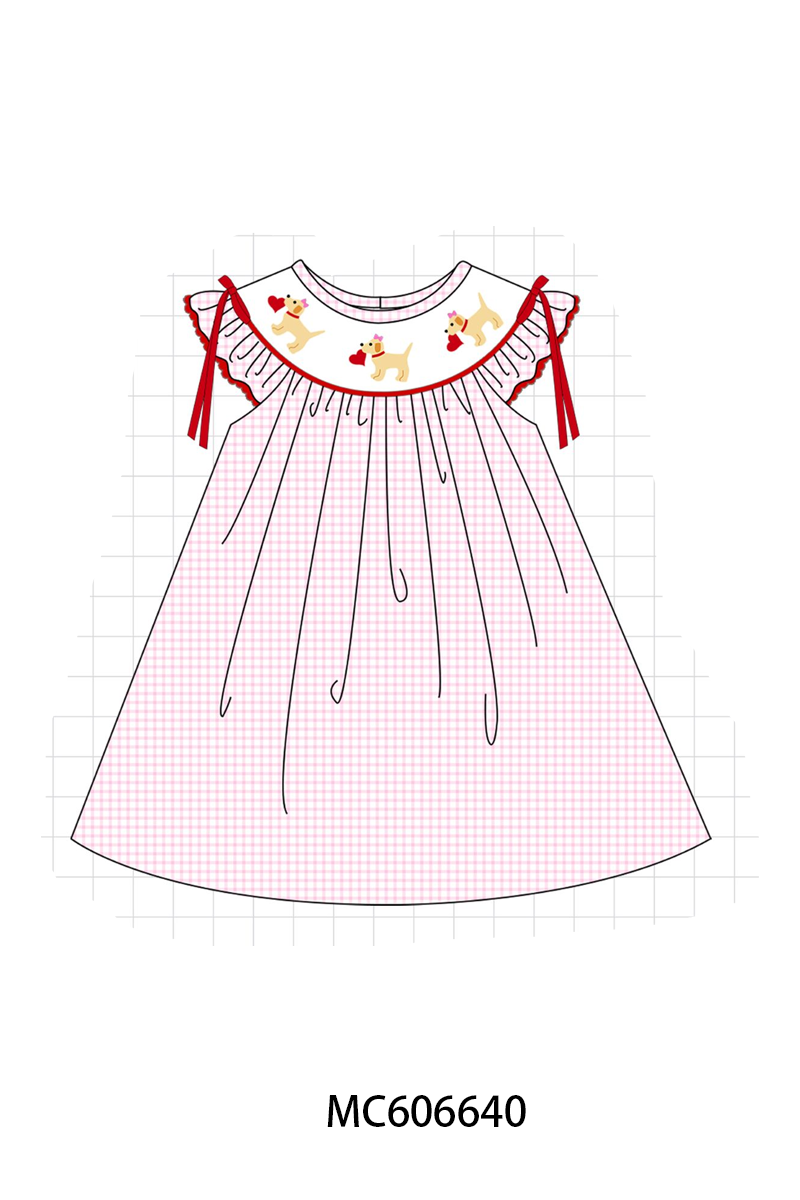 PO96 Red puppy heart embroidery collection