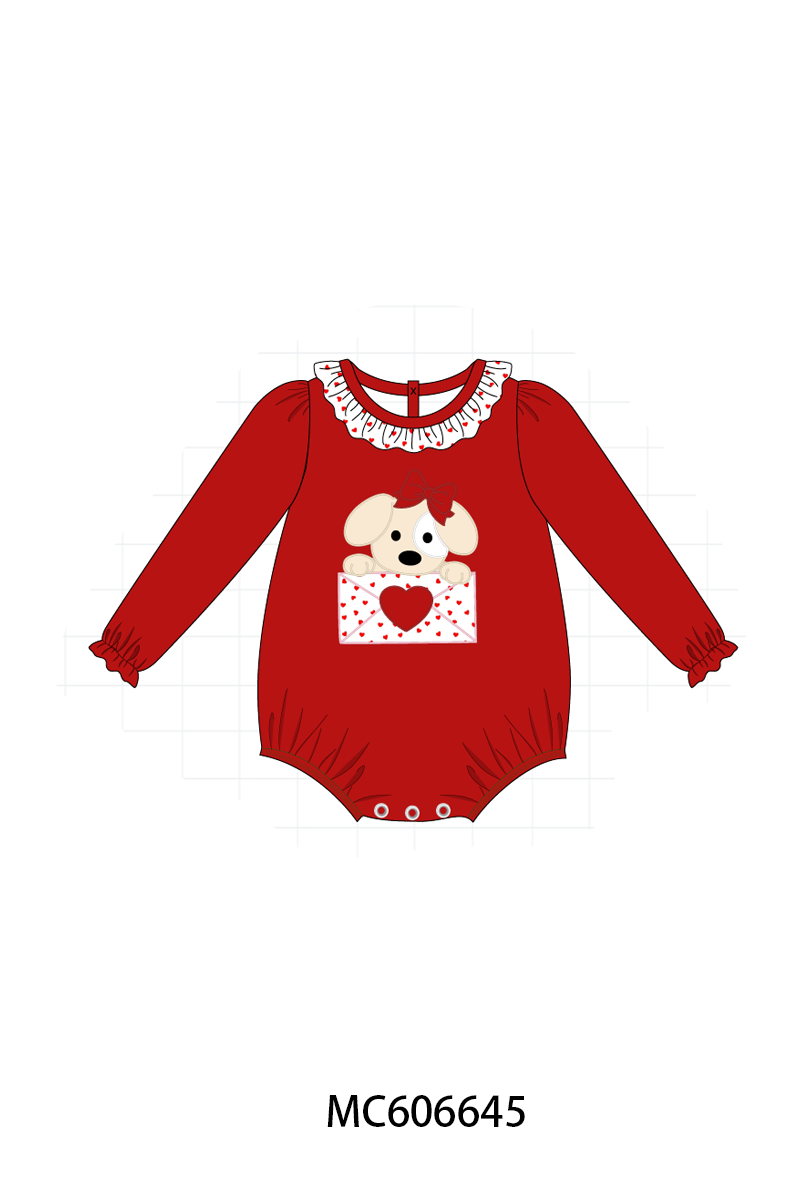 PO96 Red&blue puppy heart letter applique collection
