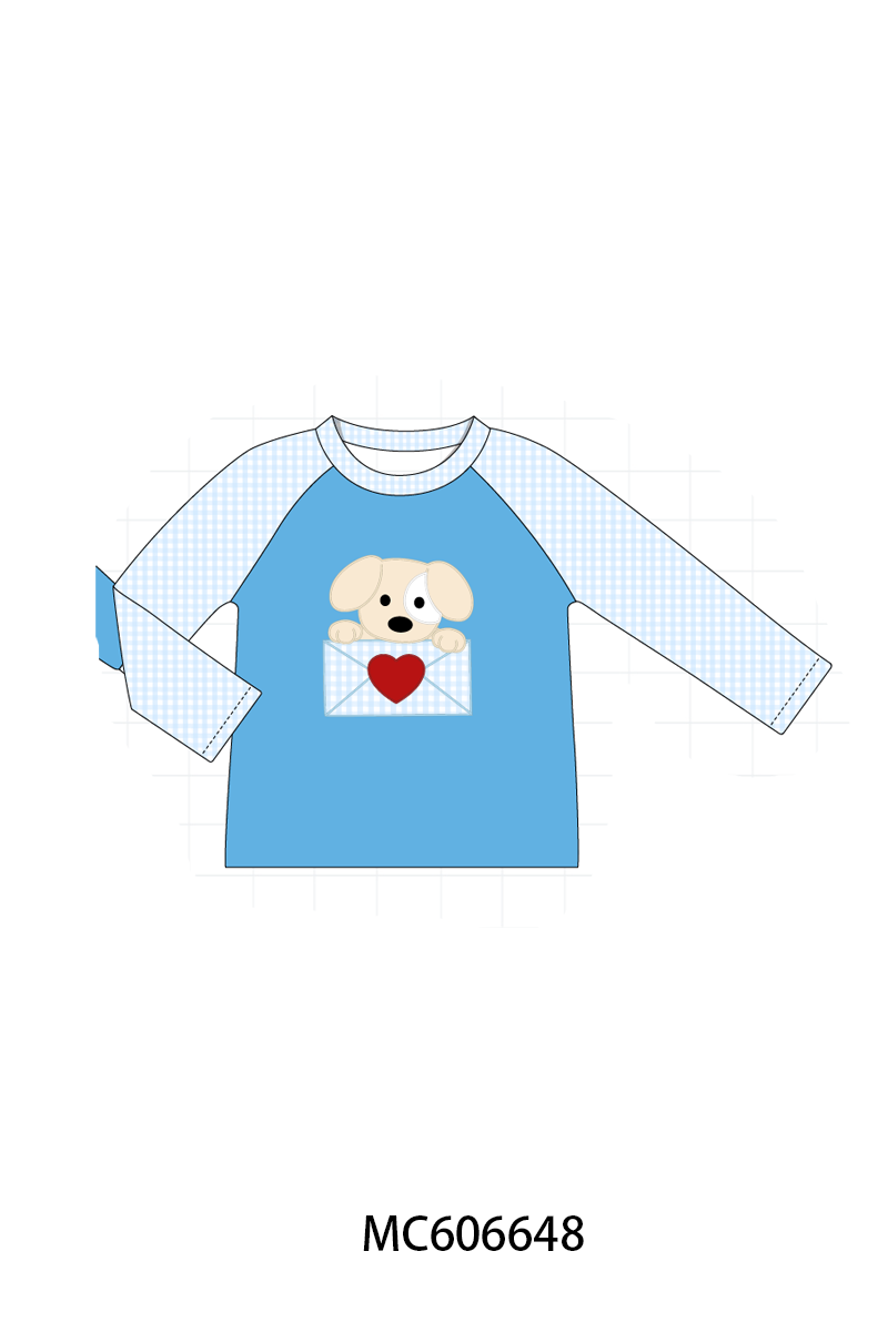 PO96 Red&blue puppy heart letter applique collection