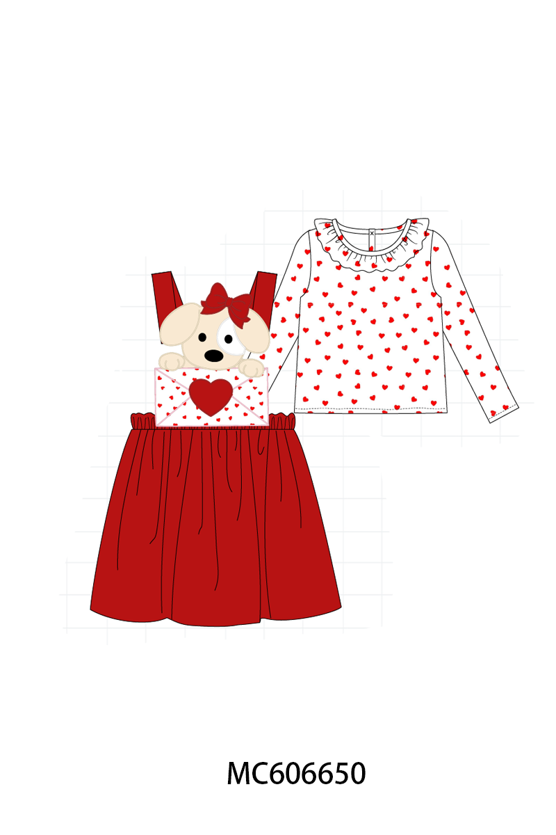 PO96 Red&blue puppy heart letter applique collection