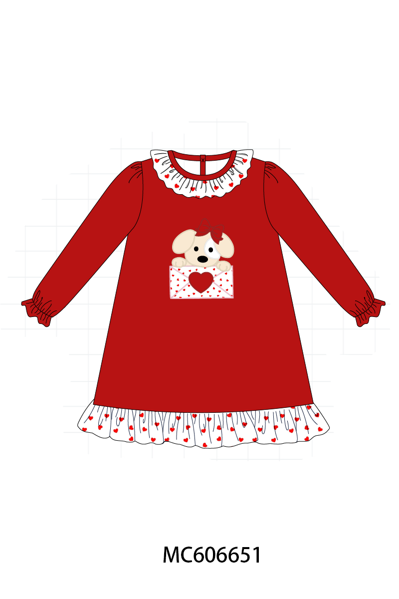 PO96 Red&blue puppy heart letter applique collection