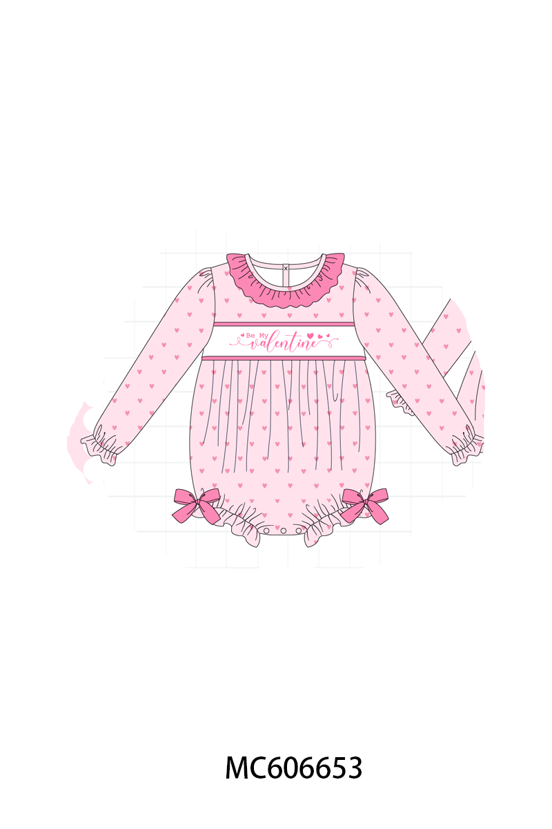 PO96 Pink&red be my valentine embroidery heart collection