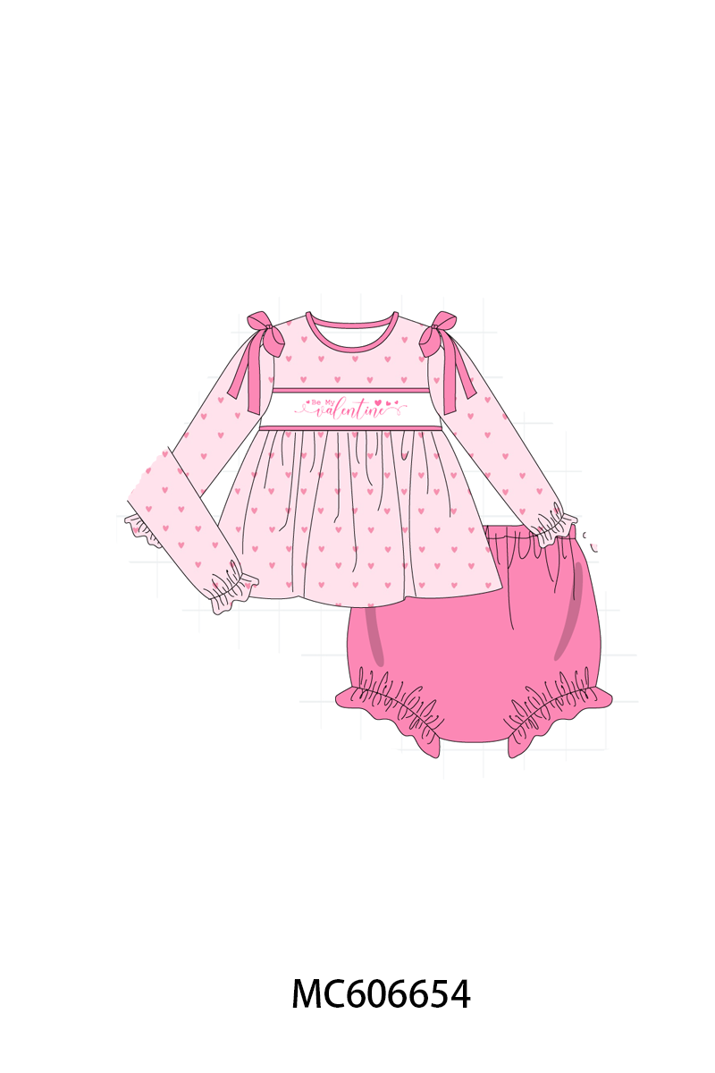 PO96 Pink&red be my valentine embroidery heart collection