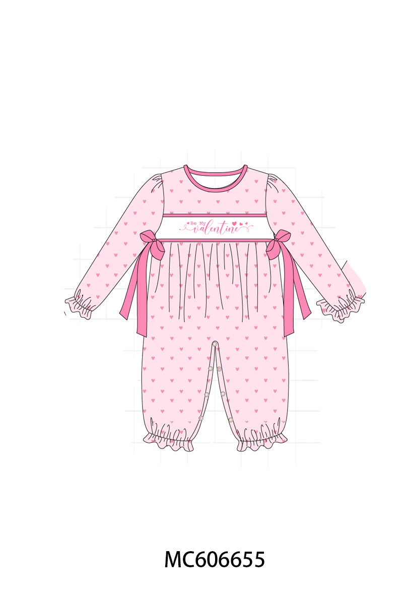 PO96 Pink&red be my valentine embroidery heart collection
