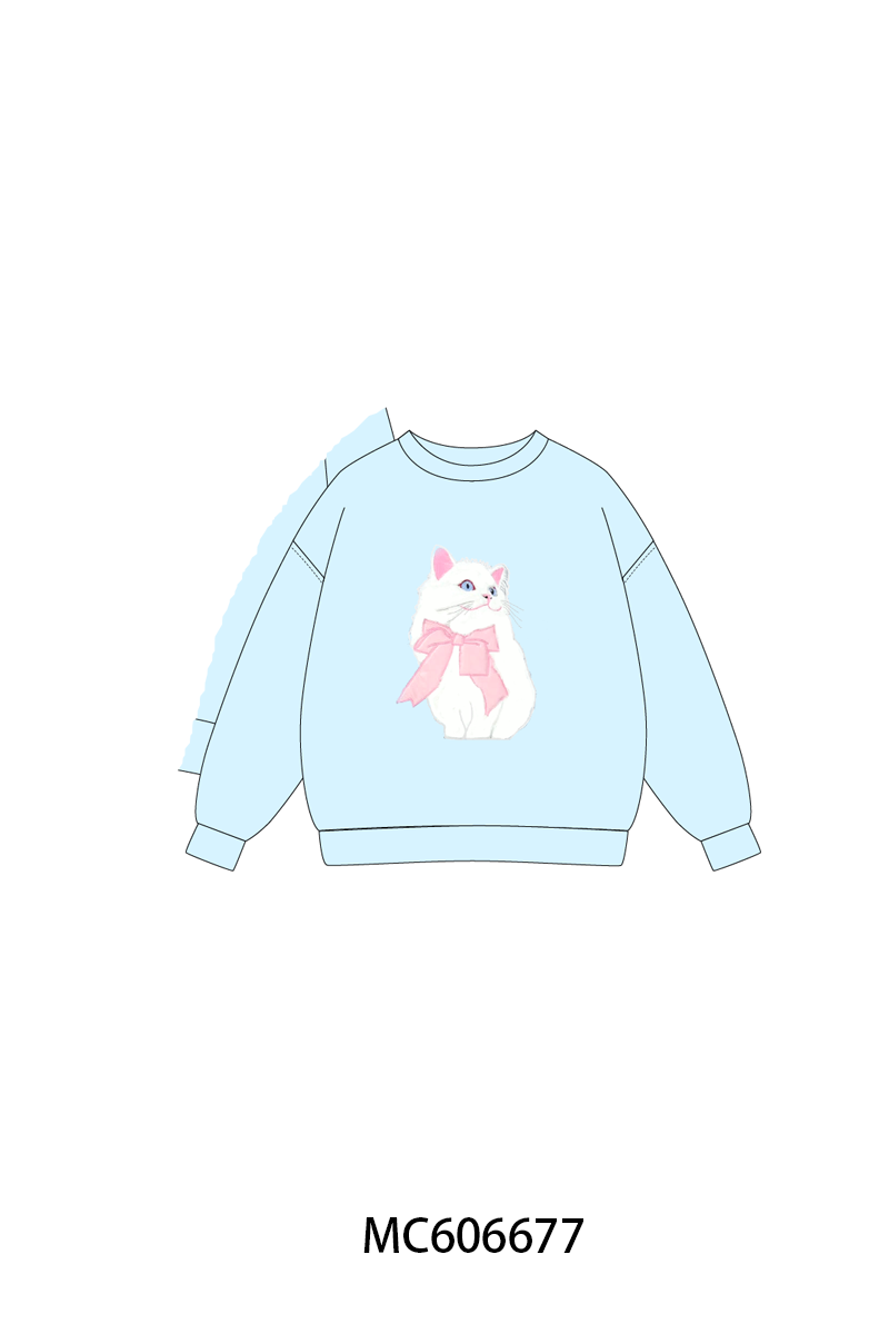 PO96 Blue meow bow applique collection