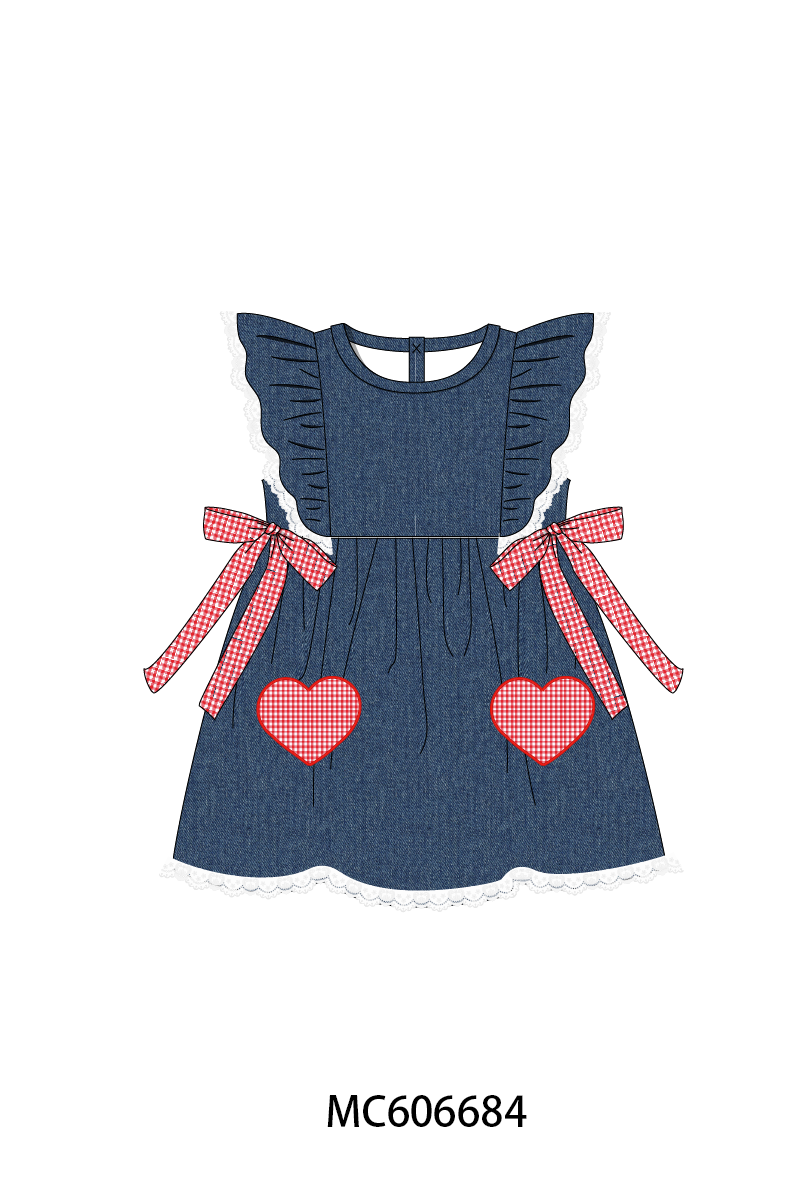 PO96 Navy heart applique denim collection