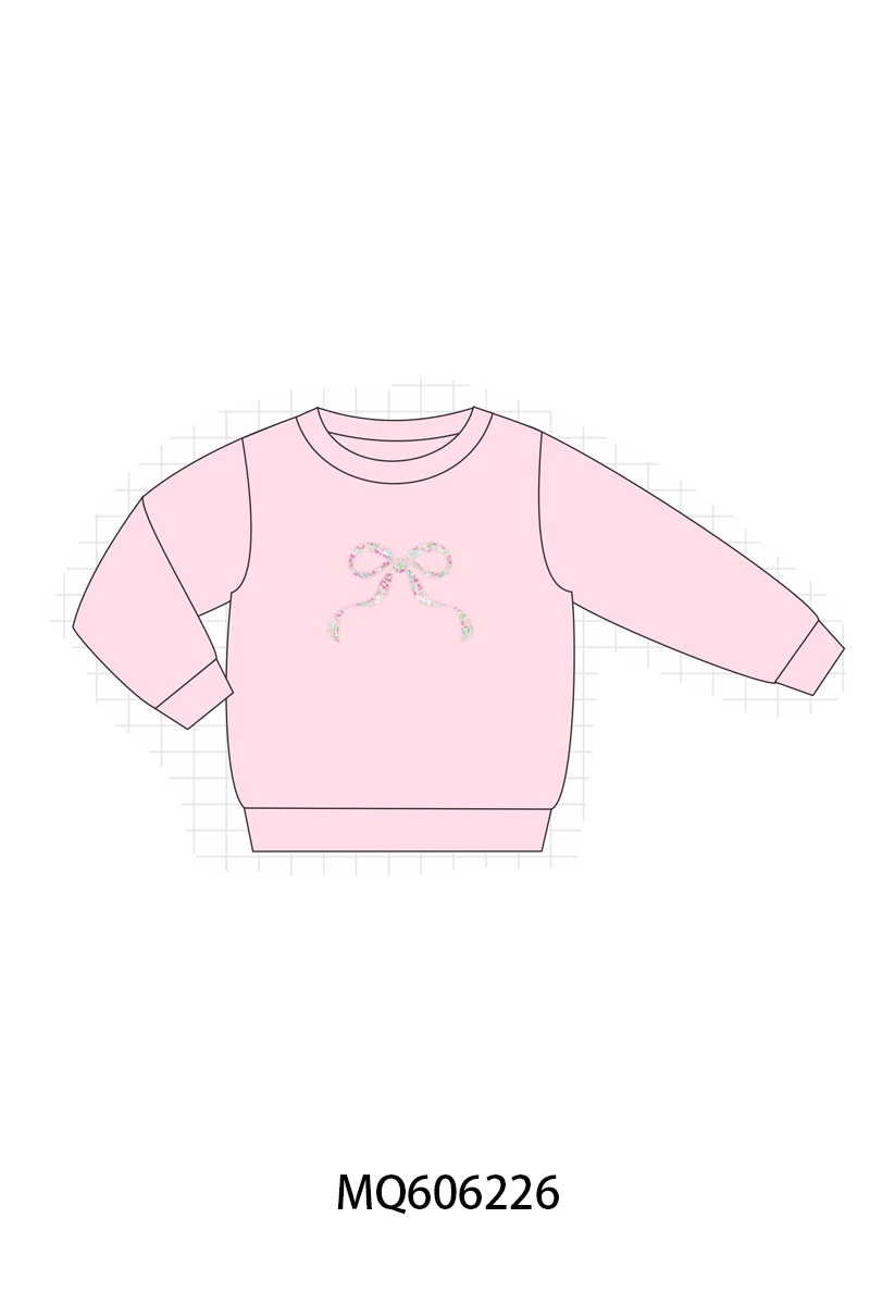 PO97 Pink floral bow applique collection