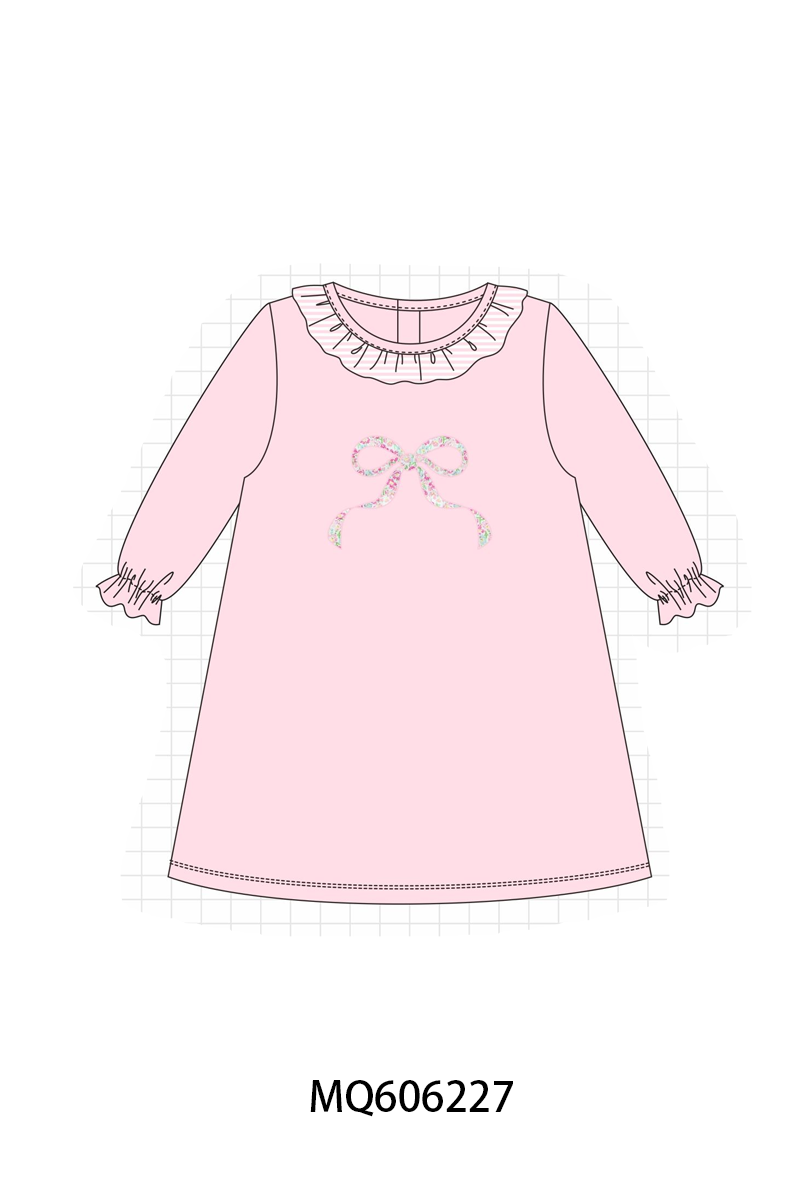PO97 Pink floral bow applique collection