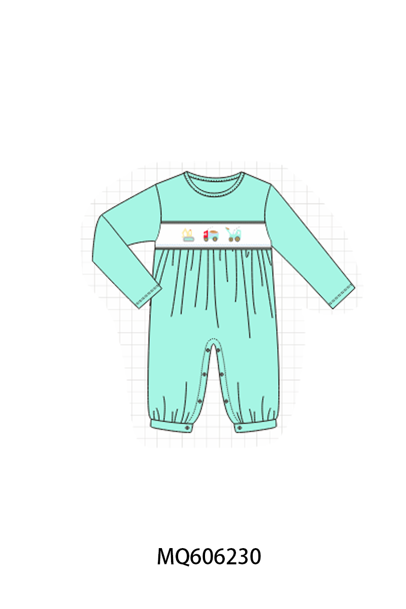 PO97 Green excavator embroidery collection