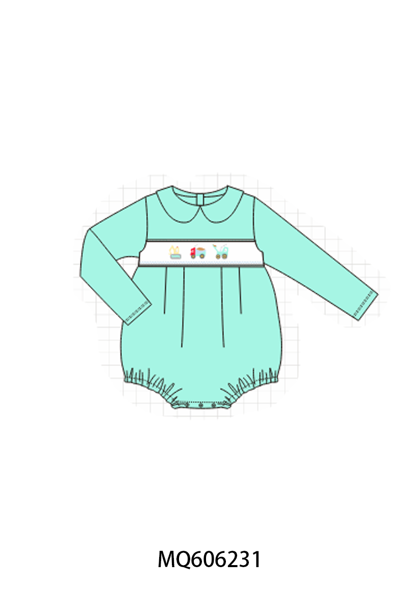 PO97 Green excavator embroidery collection