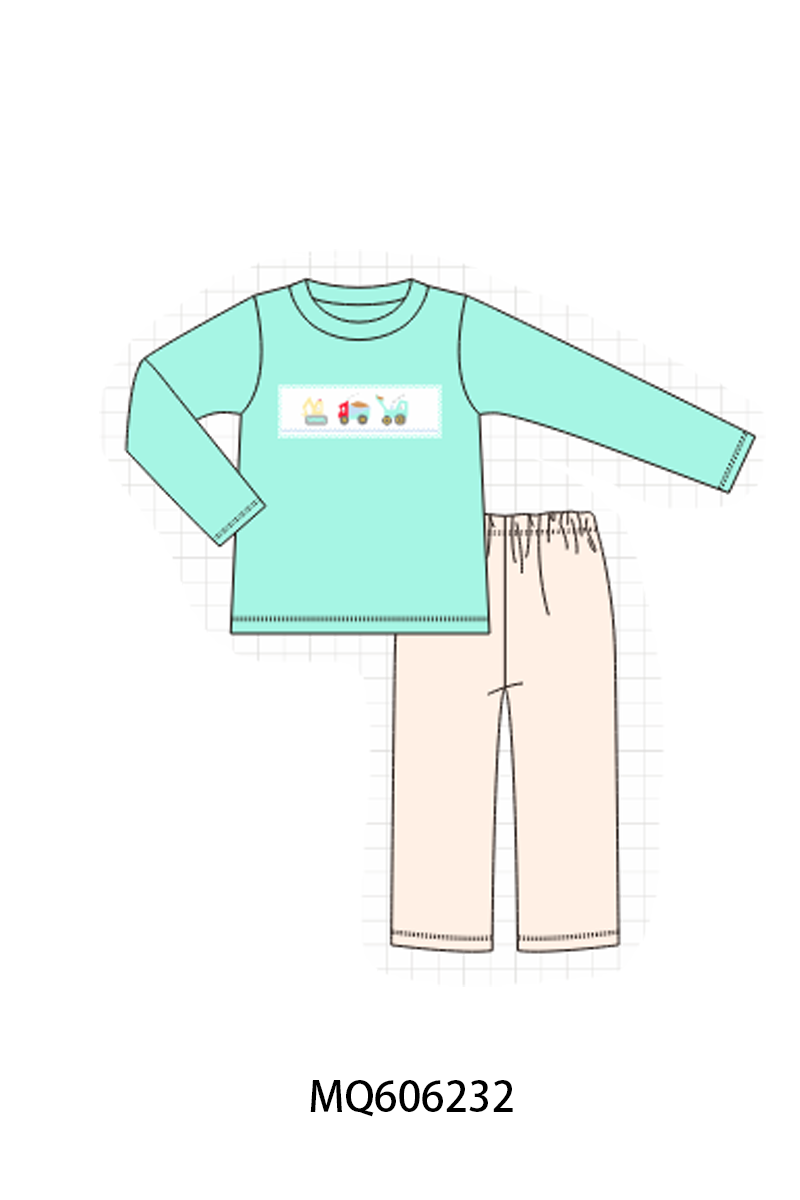 PO97 Green excavator embroidery collection