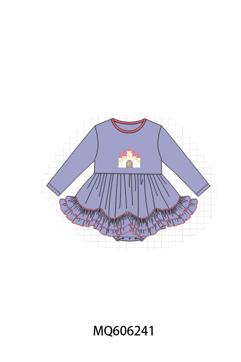 PO97 Purple castle embroidery ruffle collection