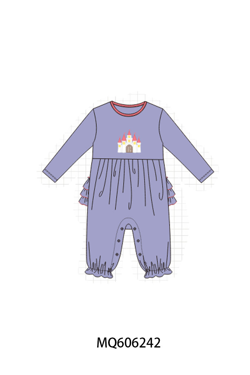 PO97 Purple castle embroidery ruffle collection