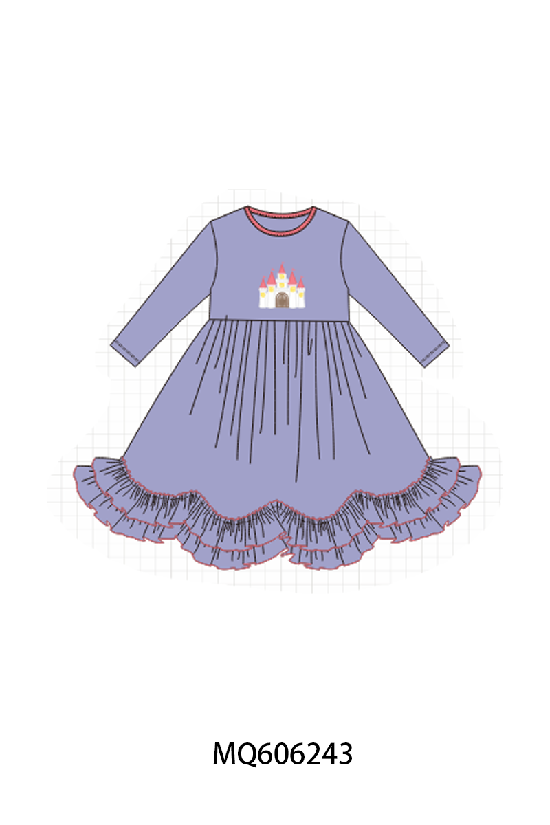PO97 Purple castle embroidery ruffle collection