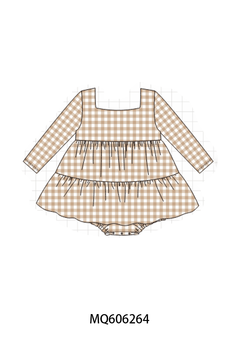 PO97 Khaki gingham tiered collection
