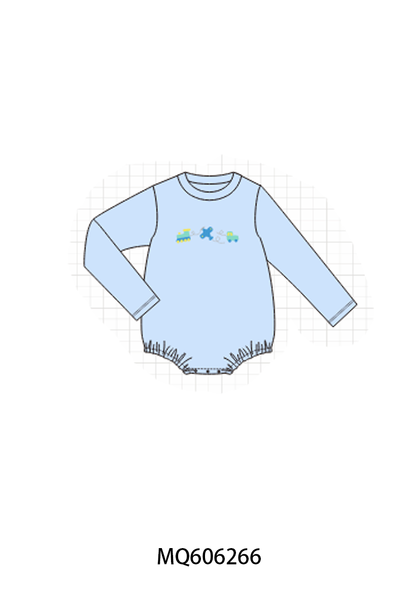 PO97 Blue traffic embroidery gingham collection