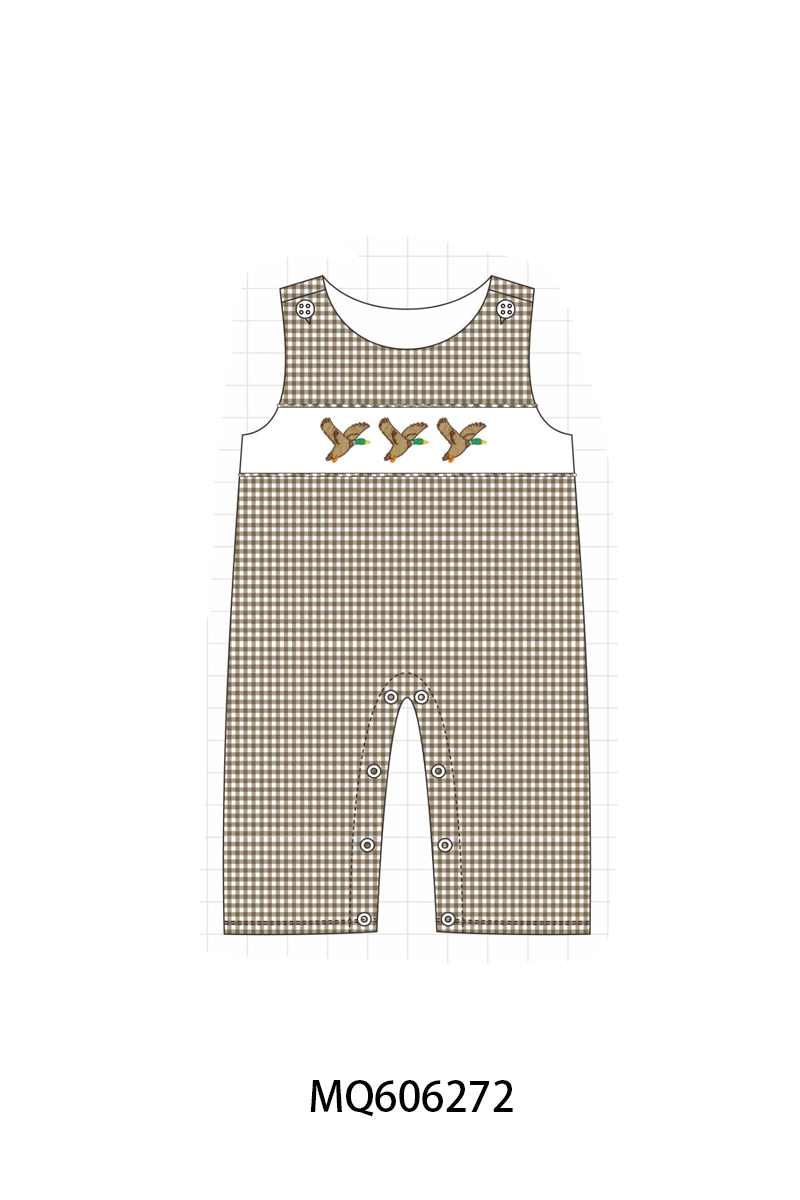 PO97 Brown duck embroidery gingham collection