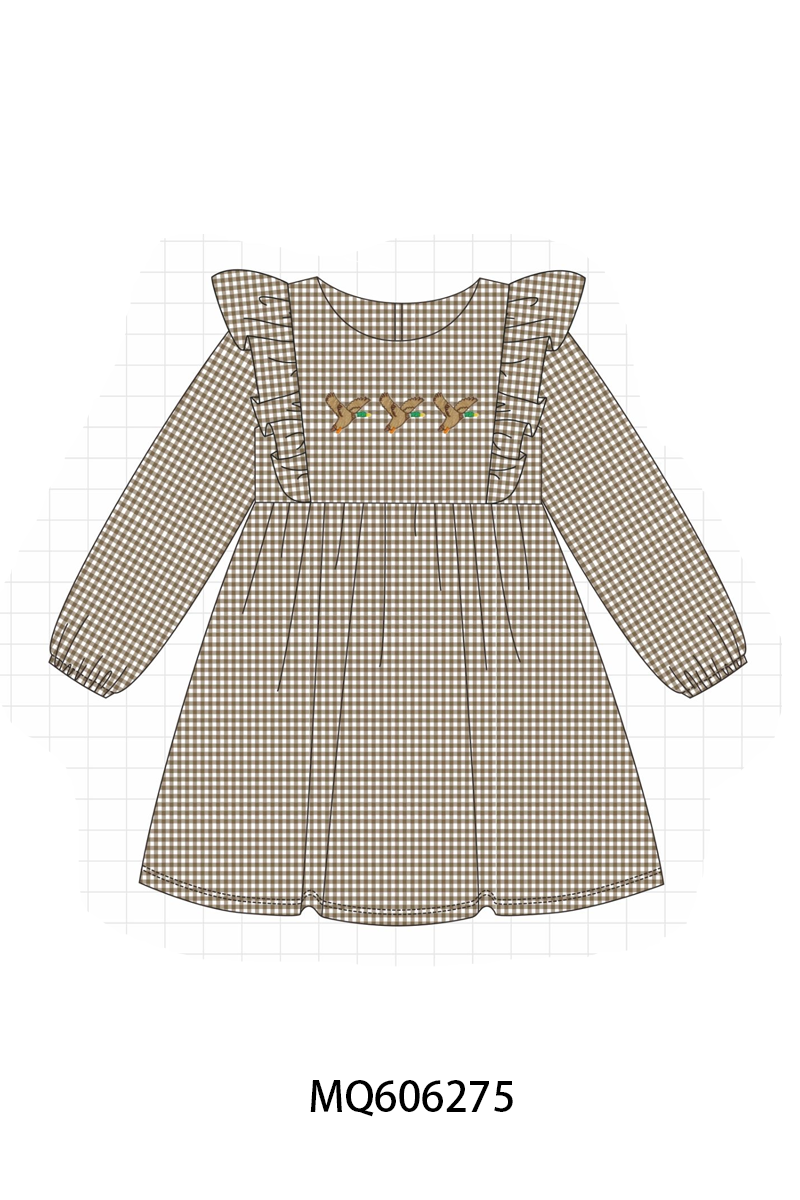 PO97 Brown duck embroidery gingham collection