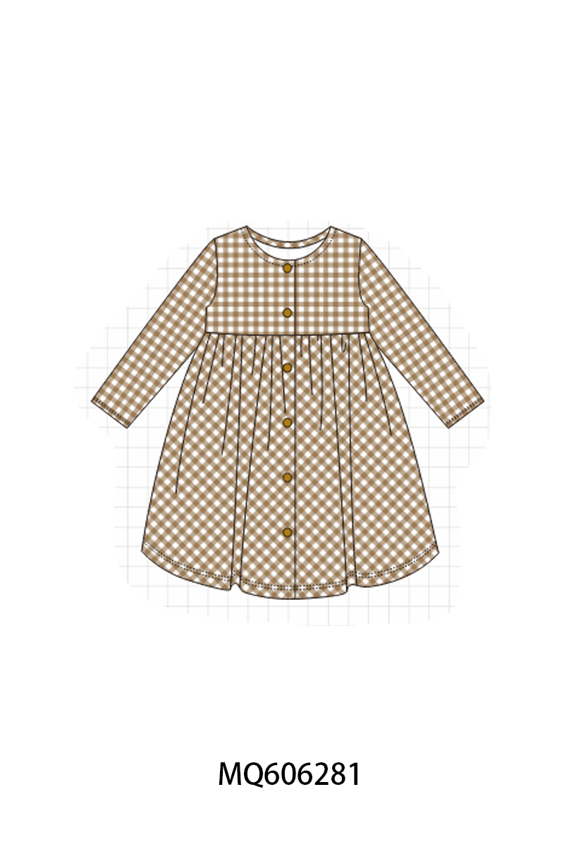 PO97 Multicolored gingham button dress collection