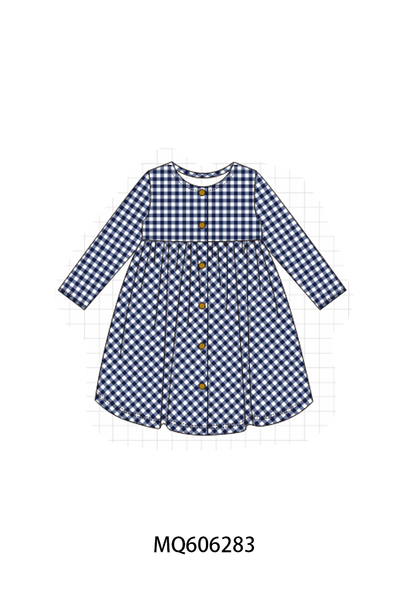 PO97 Multicolored gingham button dress collection