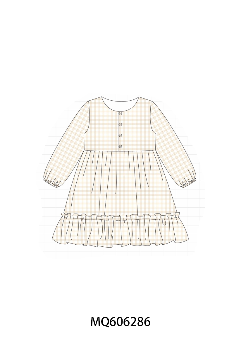 PO97 Multicolored plaid ruffle dress collection