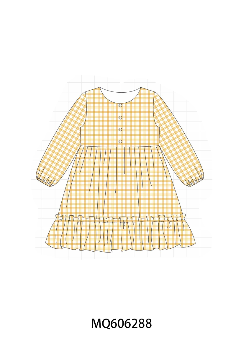 PO97 Multicolored plaid ruffle dress collection