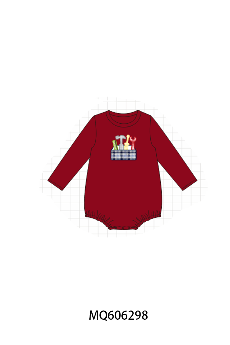 PO97 Red tools applique plaid collection