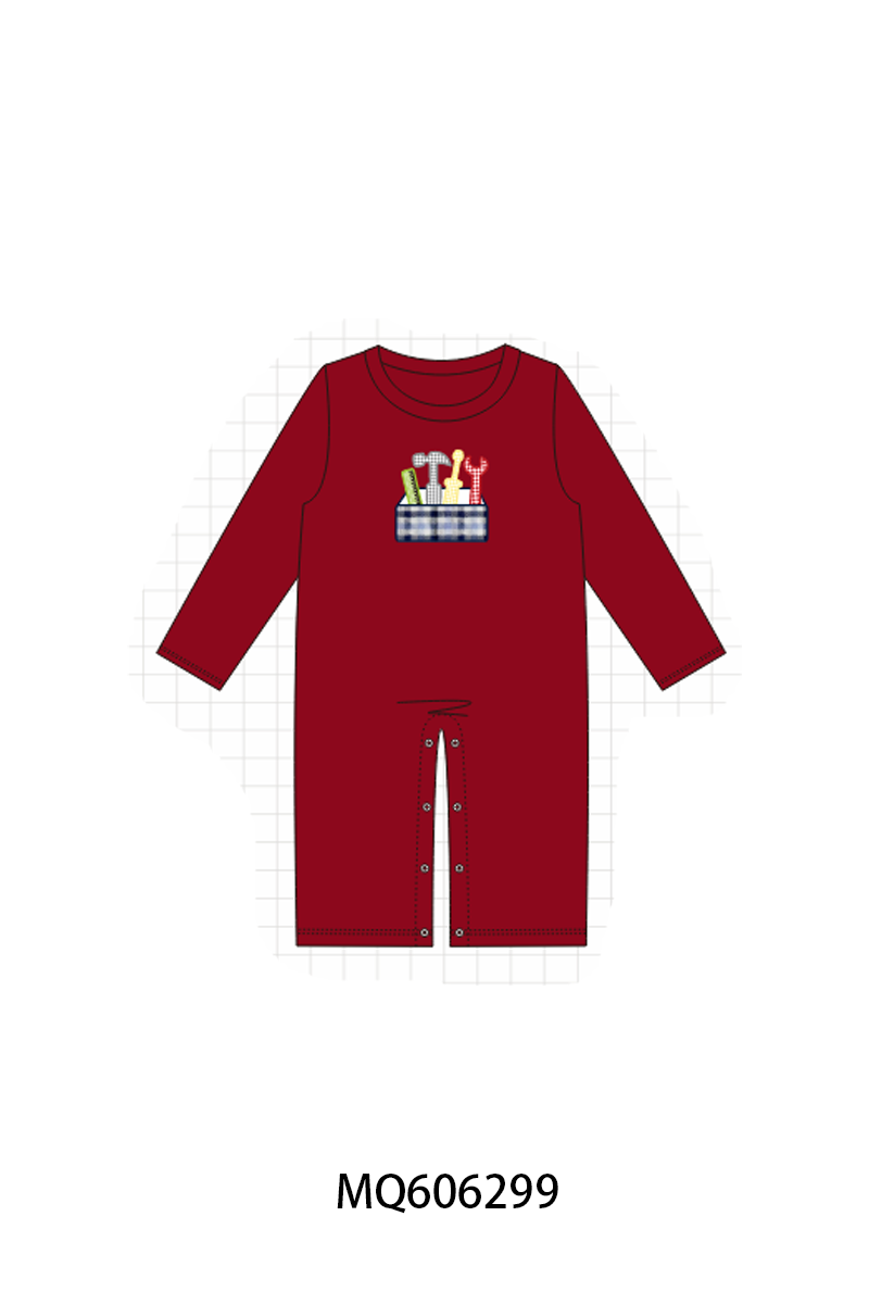 PO97 Red tools applique plaid collection