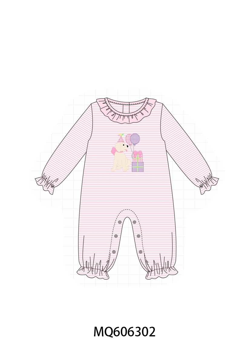PO97 Pink&blue puppy embroidery collection