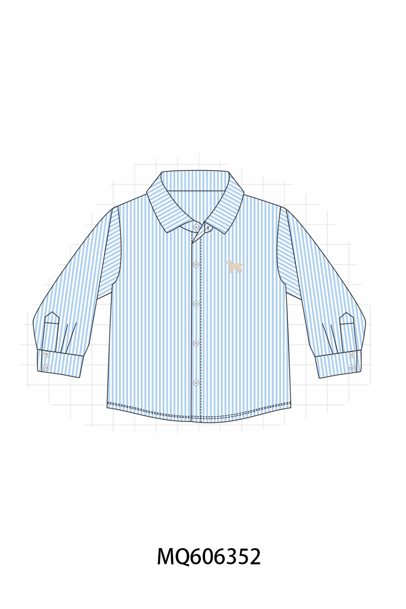 PO97 Blue stripe puppy embroidery collection