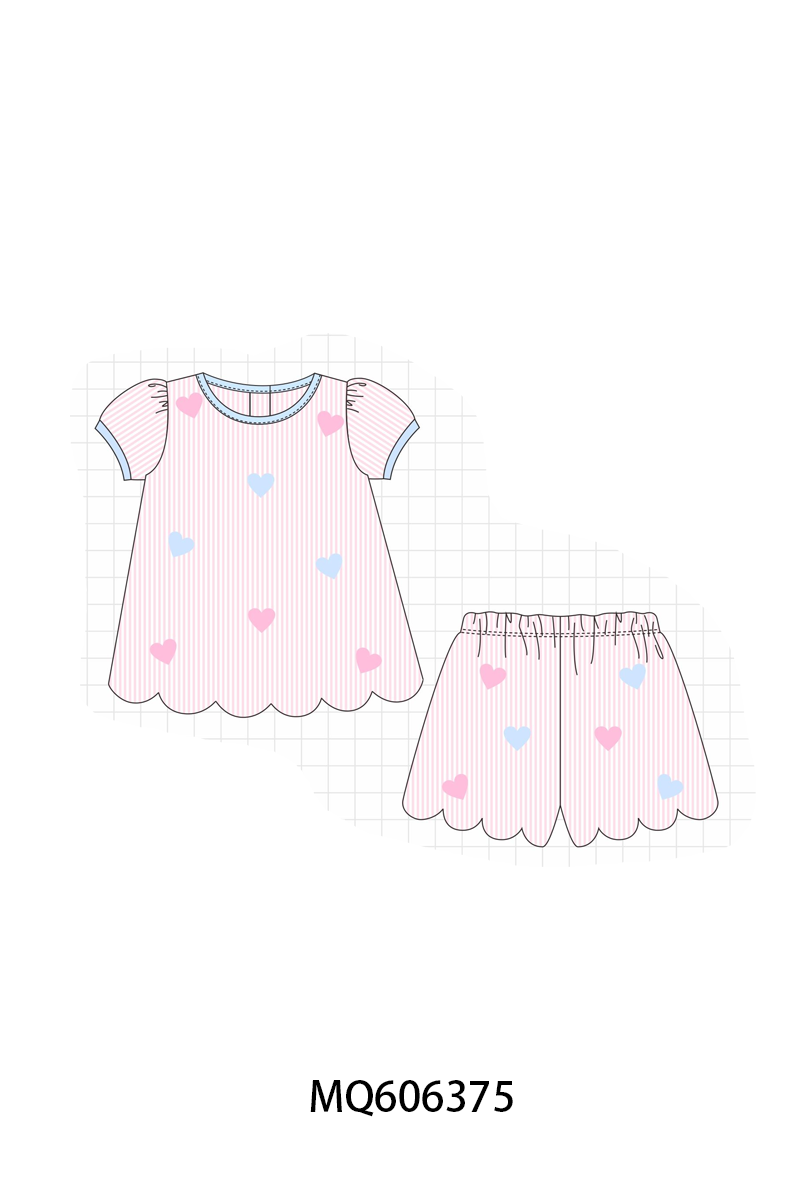 PO97 Pink&blue valentine's day heart stripe collection