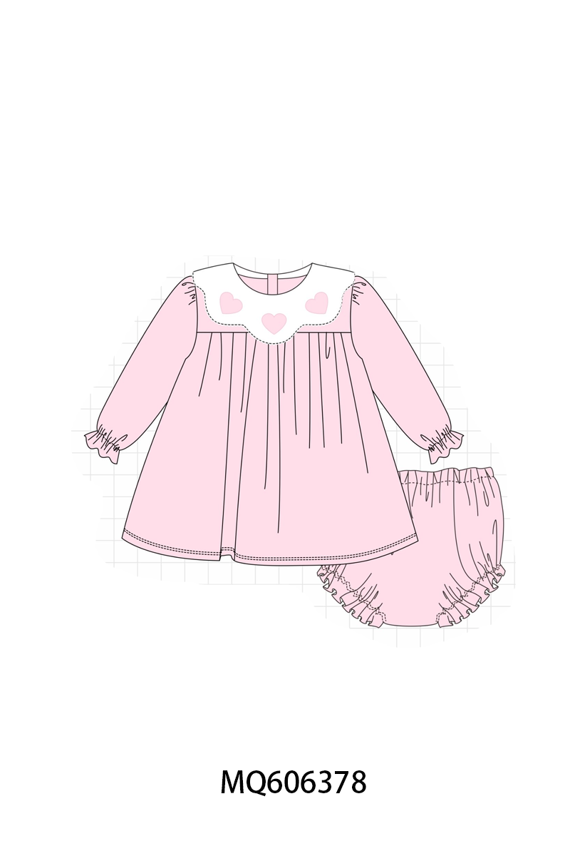 PO97 Pink valentine's day heart embroidery collection