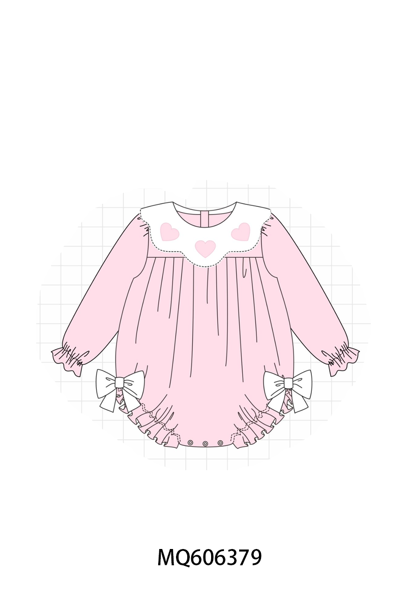PO97 Pink valentine's day heart embroidery collection