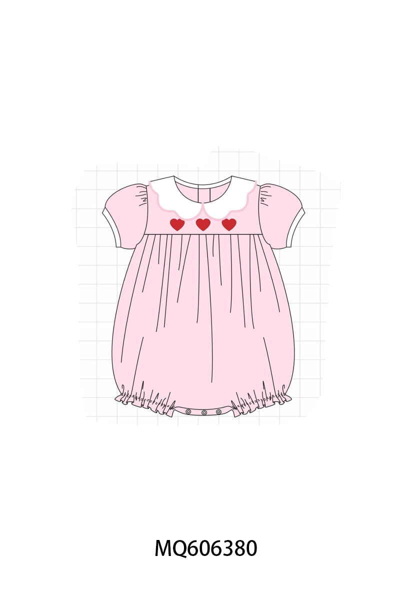 PO97 Pink valentine's day heart embroidery collection