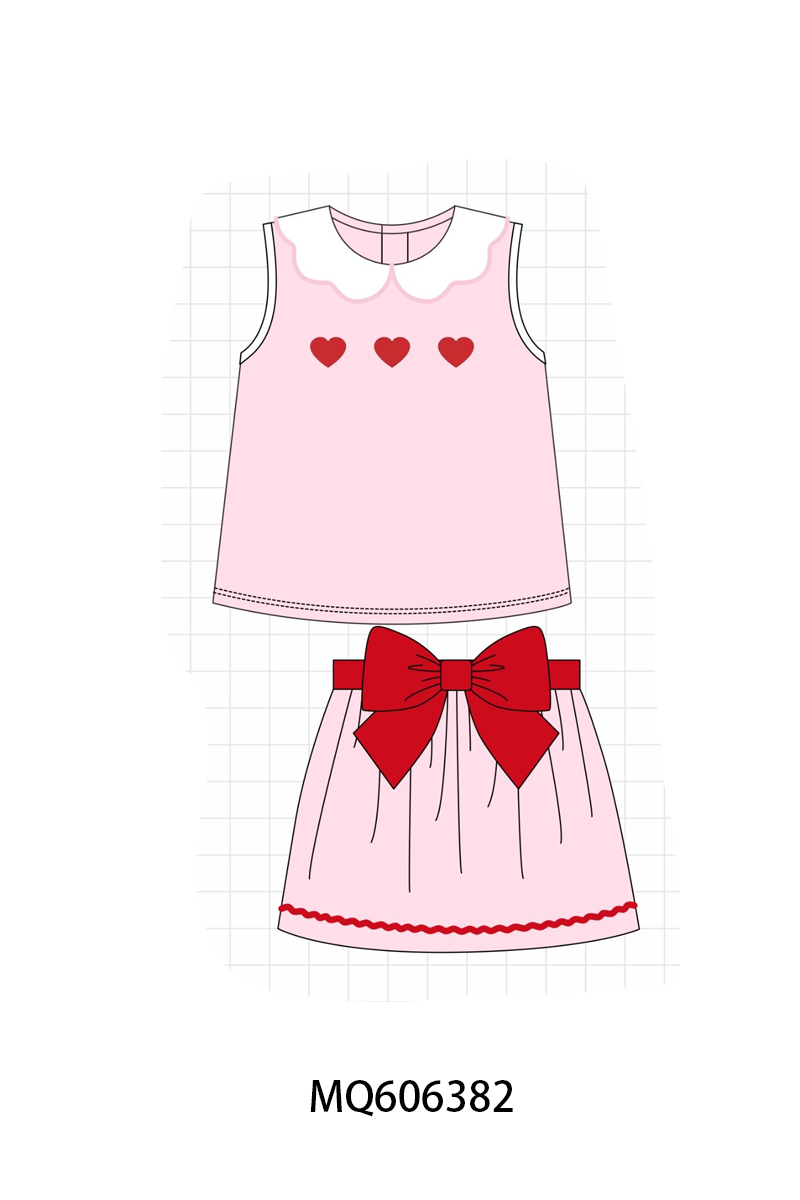 PO97 Pink valentine's day heart embroidery collection