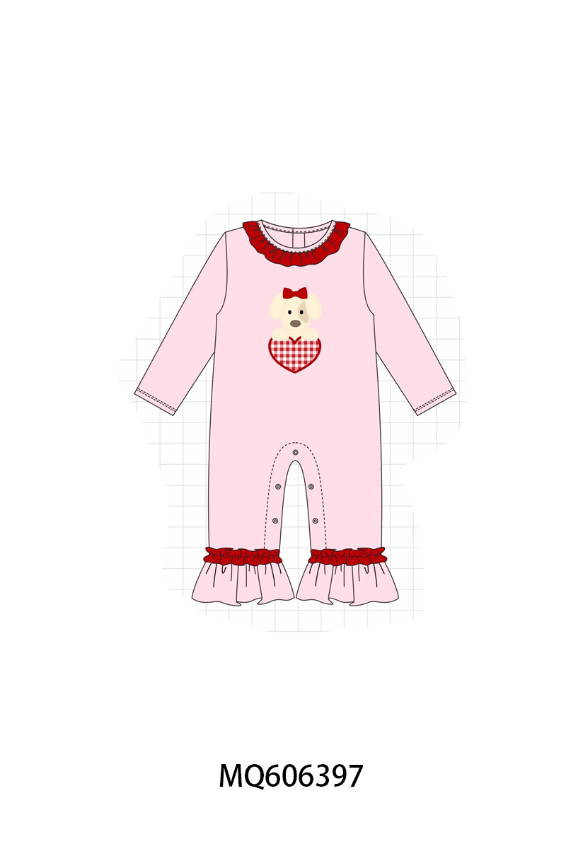 PO97 Blue&pink puppy heart applique collection