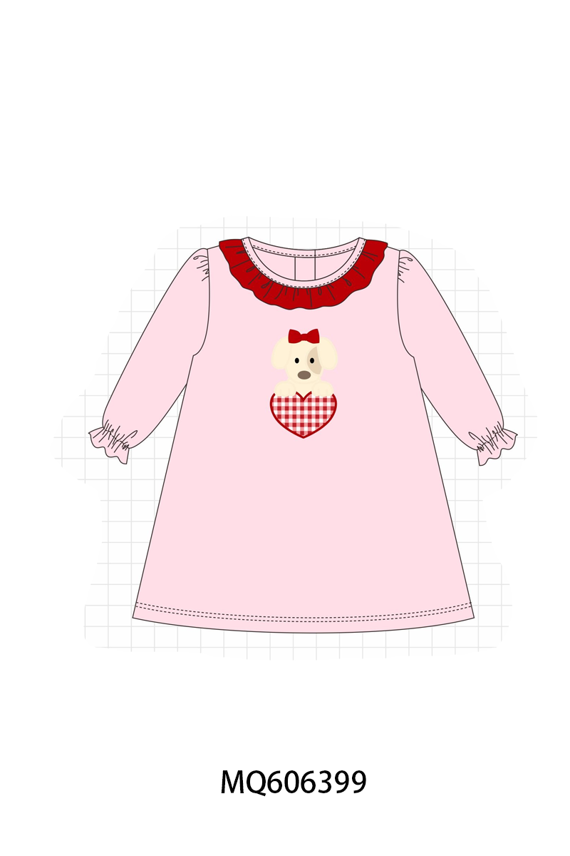 PO97 Blue&pink puppy heart applique collection