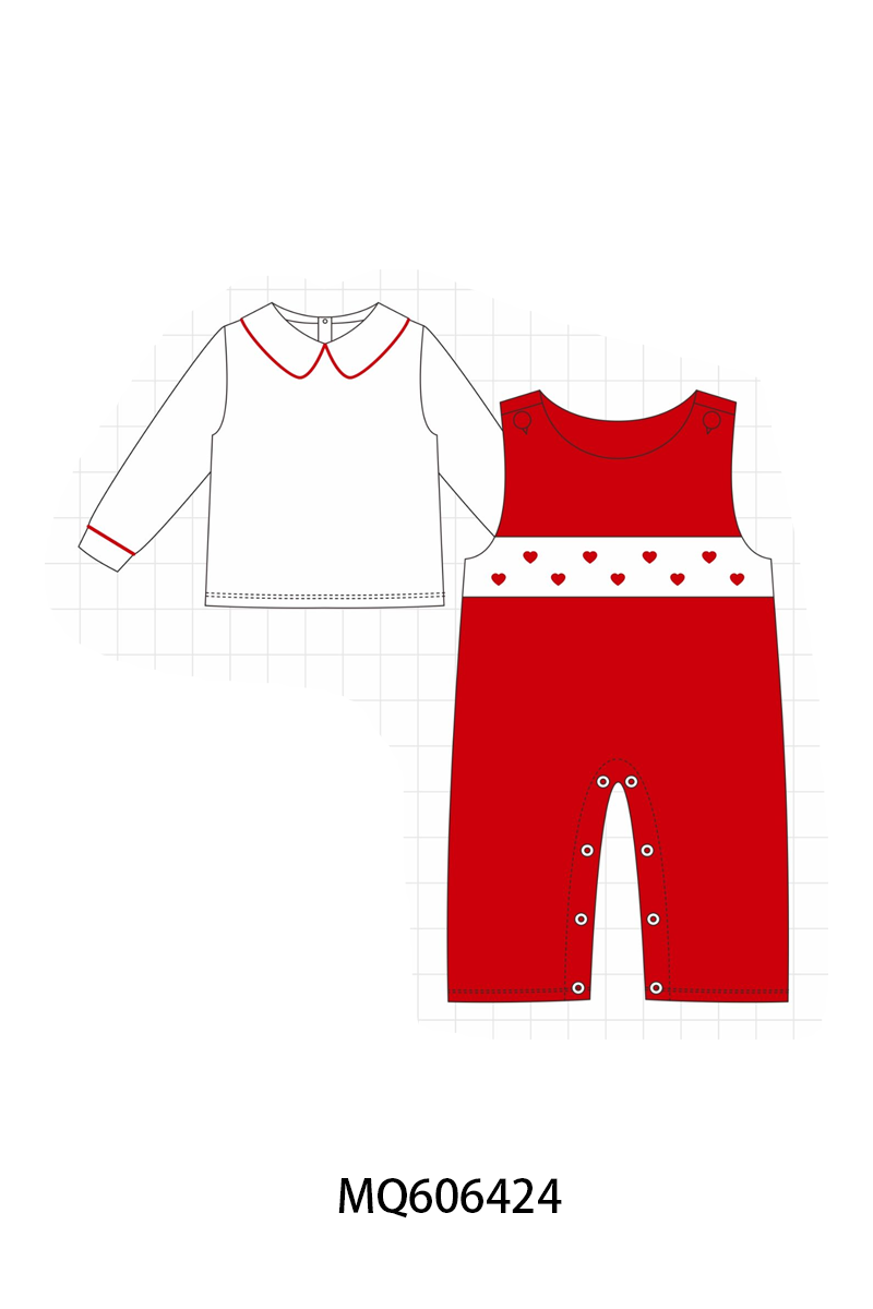 PO97 Red valentine's day heart embroidery ruffle collection