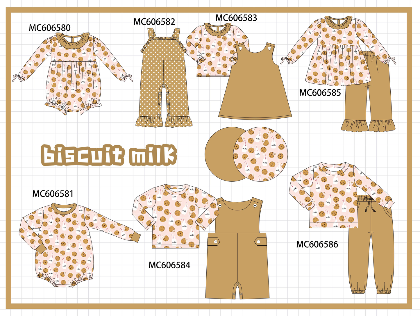 PO96 Mustard biscuit milk print collection