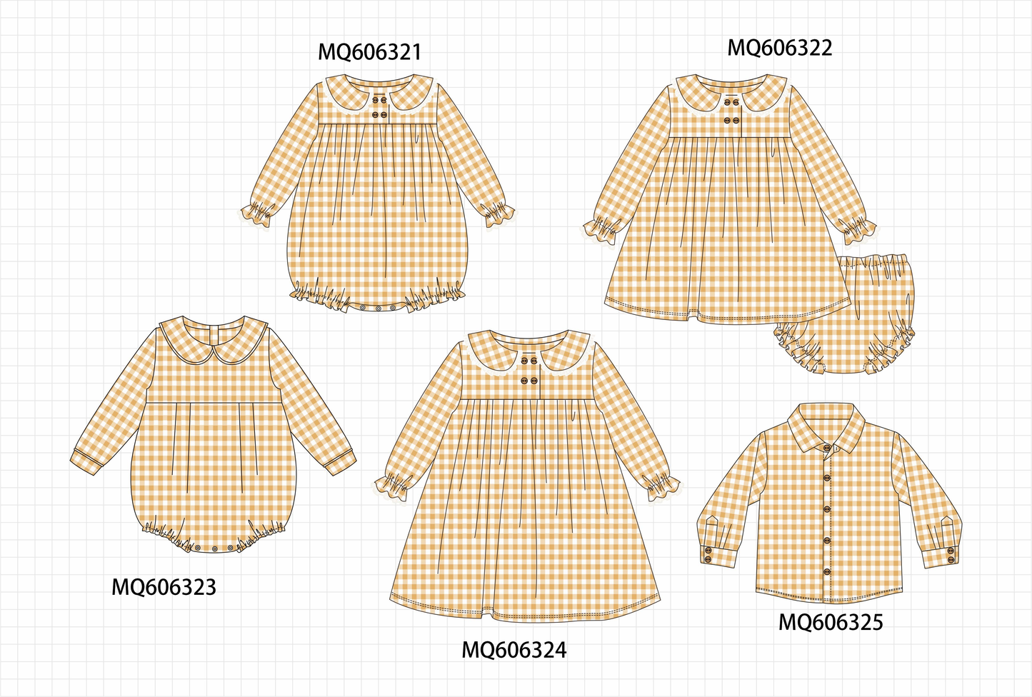 PO97 Mustard gingham collection