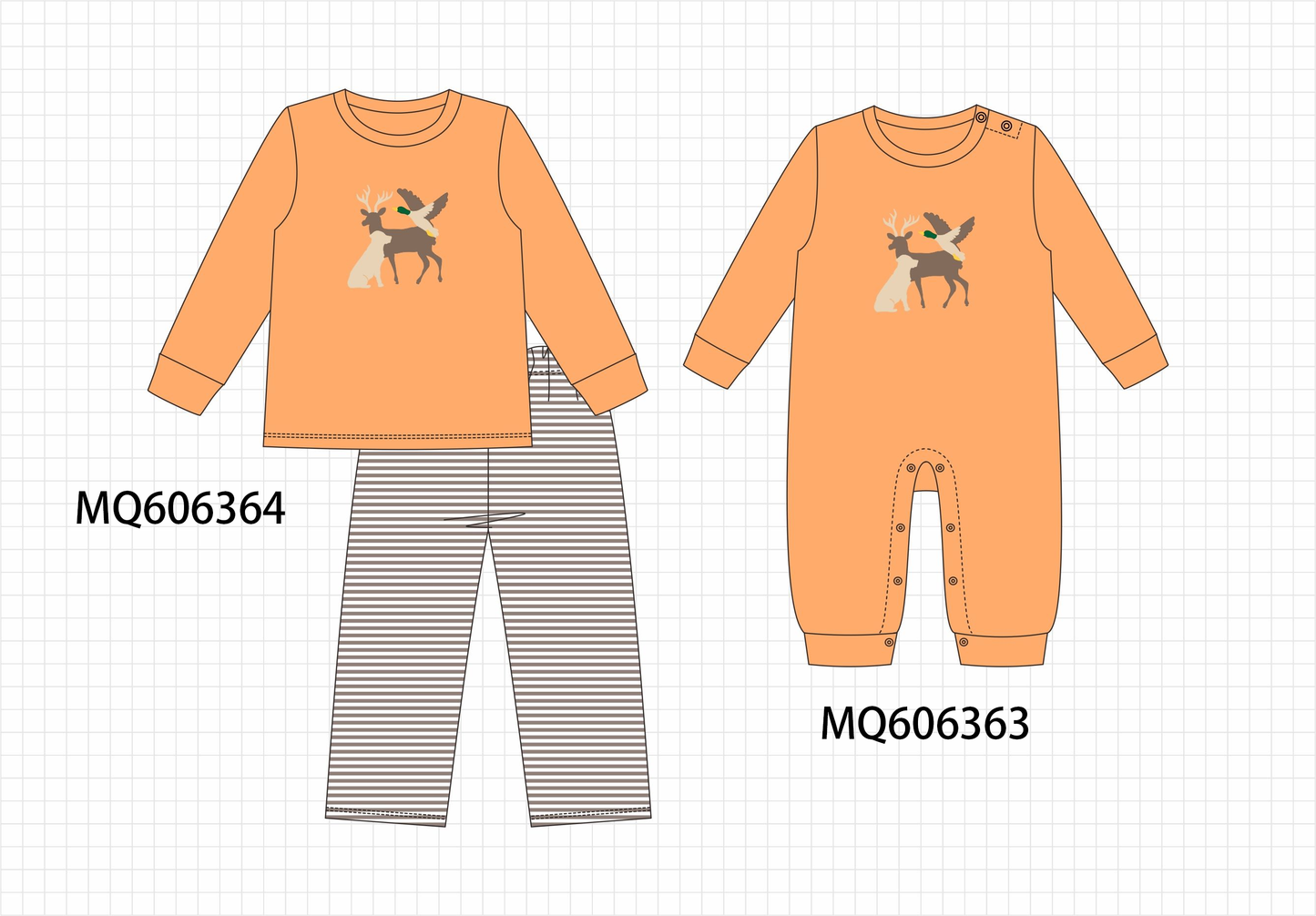 PO97 Orange hunting applique stripe collection