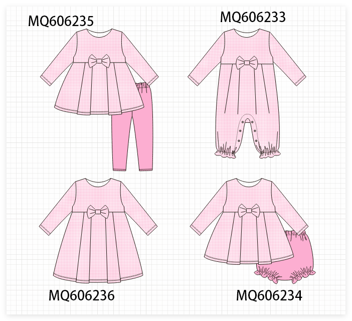 PO97 Pink bow gingham collection